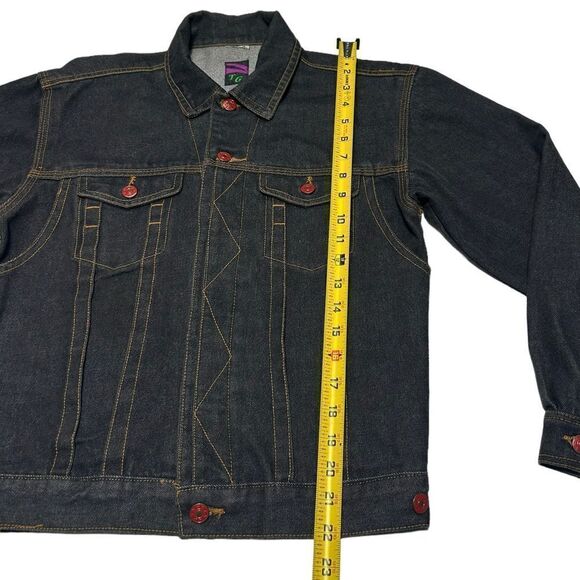 Vintage TG Ride American Eagle Patch Denim Jacket Motorcycle Jean Jacket Moto - Picture 9 of 9